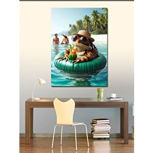 Kanvas Tablo Tatil Yapan Kurbağa 70x100 cm