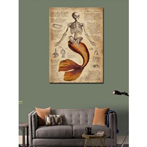 Kanvas Tablo İskelet Deniz Kızı 100x140 cm