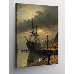 Kanvas Tablo Retro Kasaba Ve İskele 50x70 cm