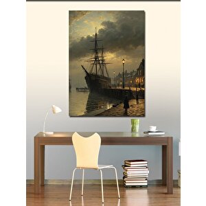 Kanvas Tablo Retro Kasaba Ve İskele 50x70 cm