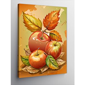 Kanvas Tablo Kırmızı Elmalar Mutfak Temalı 50x70 cm