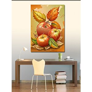 Kanvas Tablo Kırmızı Elmalar Mutfak Temalı 50x70 cm