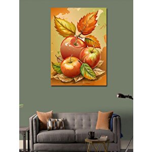 Kanvas Tablo Kırmızı Elmalar Mutfak Temalı 50x70 cm