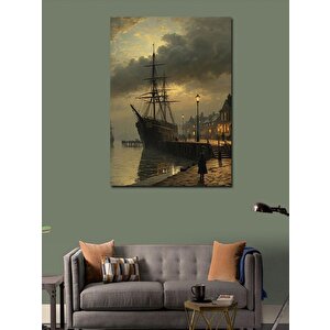 Kanvas Tablo Retro Kasaba Ve İskele 100x140 cm