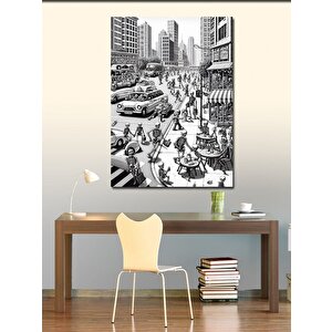 Kanvas Tablo İskelet Şehir 70x100 cm