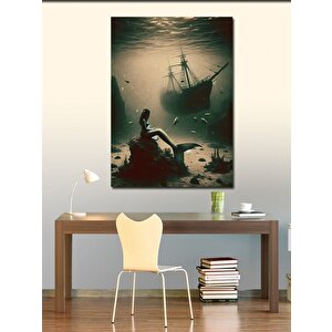 Kanvas Tablo Deniz Kızı Ve Gemi Enkazı 70x100 cm