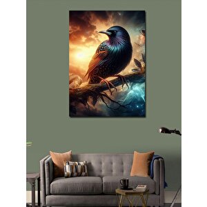 Kanvas Tablo Siyah Kuş Karga 100x140 cm