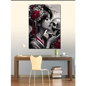 Kanvas Tablo İskelet Ve Kadın 50x70 cm