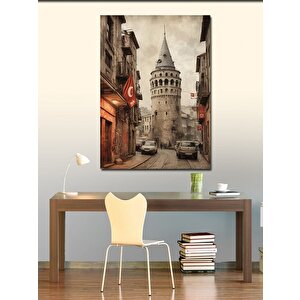Kanvas Tablo Retro İstanbul Galata Kulesi 70x100 cm