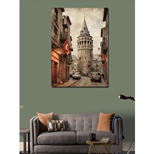 Kanvas Tablo Retro İstanbul Galata Kulesi 70x100 cm