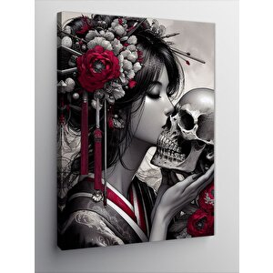 Kanvas Tablo İskelet Ve Kadın 70x100 cm