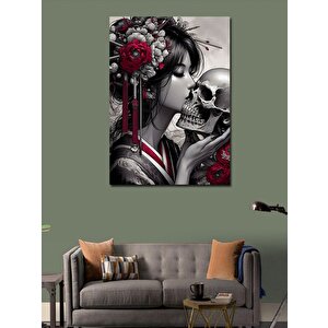 Kanvas Tablo İskelet Ve Kadın 70x100 cm