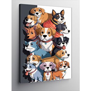 Kanvas Tablo Sevimli Köpekler 70x100 cm