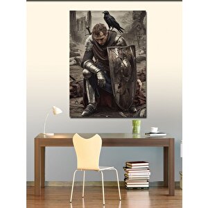 Kanvas Tablo Yorgun Şovalye Ve Karga 70x100 cm