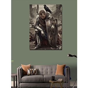 Kanvas Tablo Yorgun Şovalye Ve Karga 70x100 cm