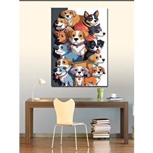 Kanvas Tablo Sevimli Köpekler 100x140 cm