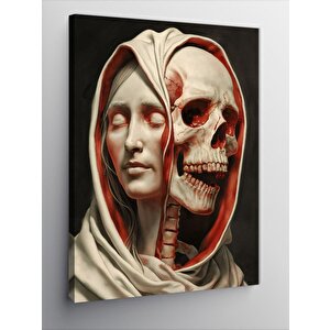 Kanvas Tablo İskelet Ve Kadın 50x70 cm