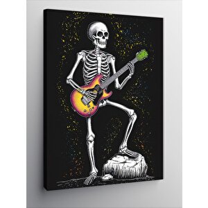 Kanvas Tablo Elektro Gitar Çalan İskelet 50x70 cm