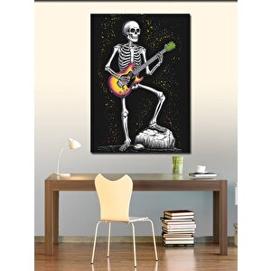 Kanvas Tablo Elektro Gitar Çalan İskelet 50x70 cm