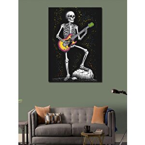 Kanvas Tablo Elektro Gitar Çalan İskelet 50x70 cm