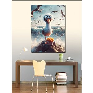 Kanvas Tablo Patates Kızartması Yiyen Kuş 50x70 cm
