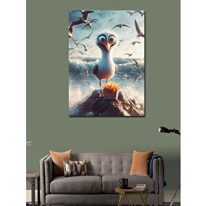 Kanvas Tablo Patates Kızartması Yiyen Kuş 50x70 cm