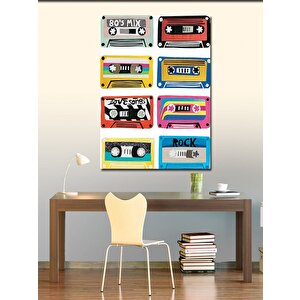 Kanvas Tablo Müzik Kasetleri 50x70 cm