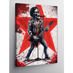 Kanvas Tablo Elektro Gitar Çalan İskelet 50x70 cm