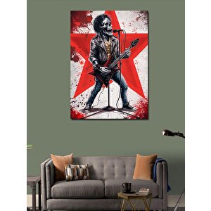 Kanvas Tablo Elektro Gitar Çalan İskelet 50x70 cm