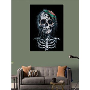 Kanvas Tablo Makyajlı İskelet 50x70 cm