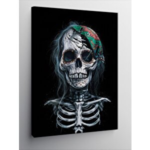 Kanvas Tablo Makyajlı İskelet 70x100 cm