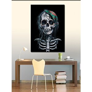 Kanvas Tablo Makyajlı İskelet 70x100 cm