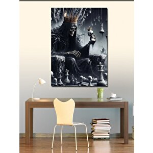 Kanvas Tablo Satranç Oynayan İskelet 70x100 cm
