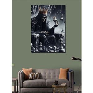 Kanvas Tablo Satranç Oynayan İskelet 70x100 cm
