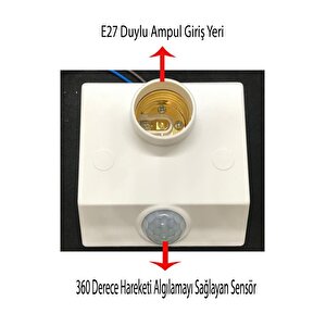 Şahnet 9w (60w) 360 Derece Hareket Sensörlü Lamba Beyaz 6500k E27