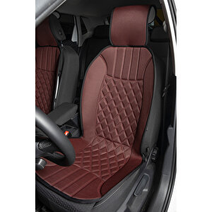 Lüx Oto Koltuk Minderi Ön 2'li Set Elegance Serisi Bordo Bordo