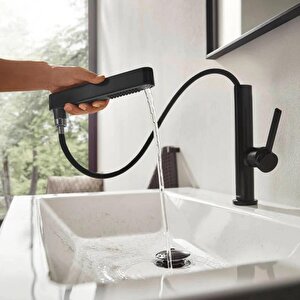 Finoris Lavabo Bataryası 230 Spiralli 2 Jet Bas-aç Gider Seti Ile Satin Siyah 76063670
