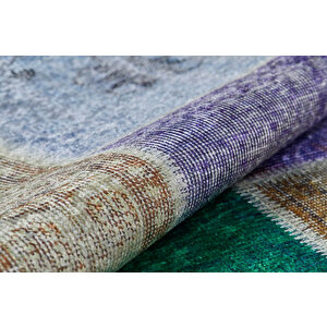 Halı Atölyesi Renkli Doğal Pamuklu 2'li Banyo&mutfak Paspas Seti 60x100 50x60 Cm