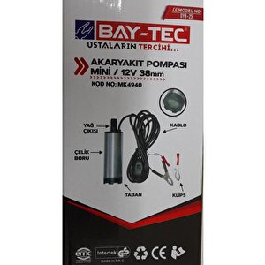 Bay-tec Mk4940 Akaryakıt Pompası Mini 12v 38mm