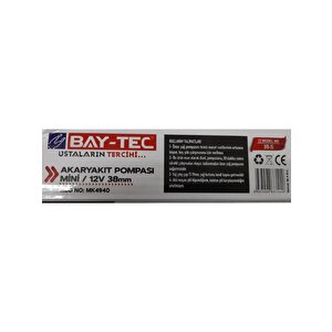 Bay-tec Mk4940 Akaryakıt Pompası Mini 12v 38mm