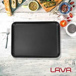 Lava Döküm Dikdörtgen Servis Tabağı Ölçü 34x25cm.