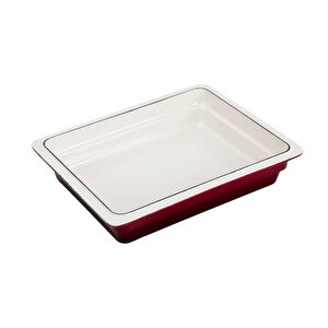 Döküm Dikdörtgen 1/2 Gastronomi Küvet Ölçü 26x33cm. Kırmızı