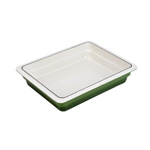 Döküm Dikdörtgen 1/2 Gastronomi Küvet Ölçü 26x33cm. Yeşil
