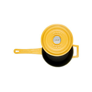 Döküm Yuvarlak Sos Tenceresi Döküm Demir Yekpare Saplı Spring Serisi Çap(ø)16cm. Sarı