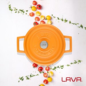 Lava Döküm Yuvarlak Tencere Döküm Demir Yekpare Kulplu Spring Serisi Çap(ø)20cm.