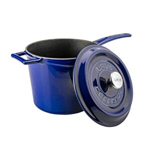 Döküm Yuvarlak Sos Tenceresi Döküm Demir Yekpare Saplı Premium Serisi Çap(ø)18cm. Mavi