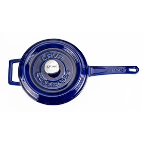 Lava Döküm Yuvarlak Sos Tenceresi Döküm Demir Yekpare Saplı Premium Serisi Çap(ø)18cm.
