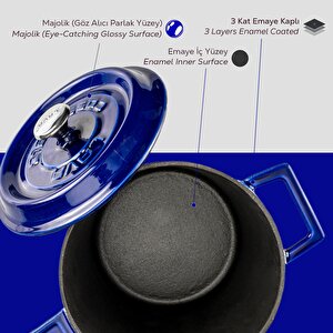 Lava Döküm Yuvarlak Sos Tenceresi Döküm Demir Yekpare Saplı Premium Serisi Çap(ø)18cm.