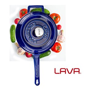 Lava Döküm Yuvarlak Sos Tenceresi Döküm Demir Yekpare Saplı Premium Serisi Çap(ø)18cm.