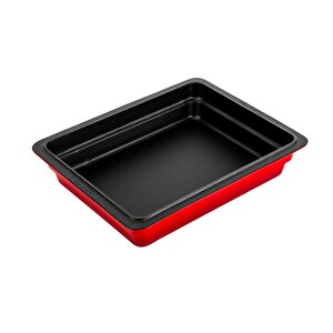 Döküm Dikdörtgen 1/2 Gastronomi Küvet Ölçü 26x33cm. Kırmızı